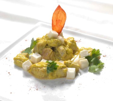 Bocconcini di pollo in salsa di Taleggio e curry